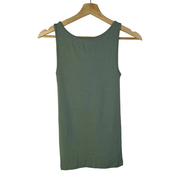 Gap Sage Green Modern Scoop Neck Fitted Tank Top XS - Picture 3 of 5